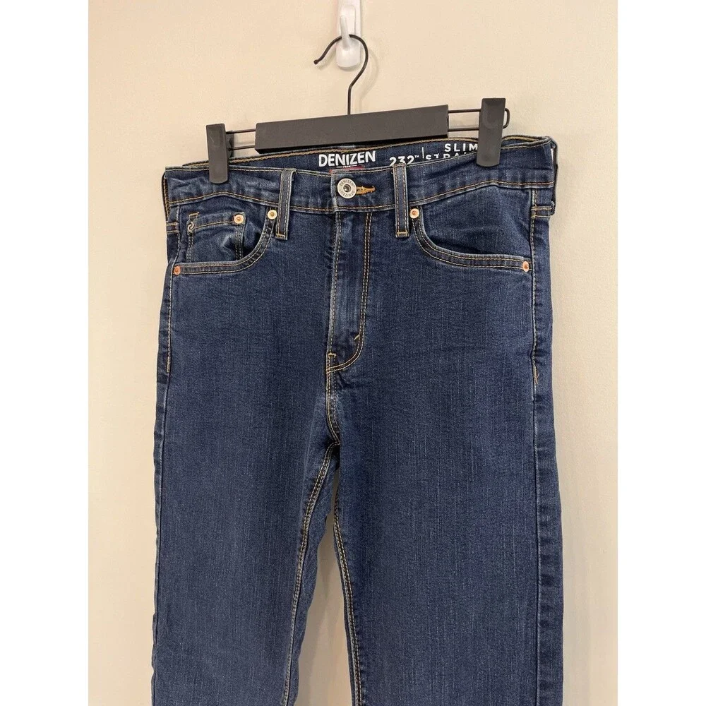 Denizen From Levi's 232 Slim Straight Jeans Mens 30x32 Blue Denim Cotton Stretch